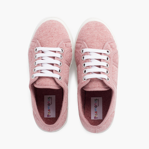 Ténis Tecido Malha Orgânico Rosa Velho