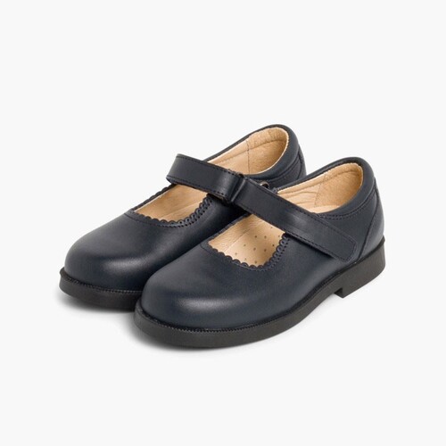 Sapatos Colegiais Menina com tiras aderentes     Azul Marinho