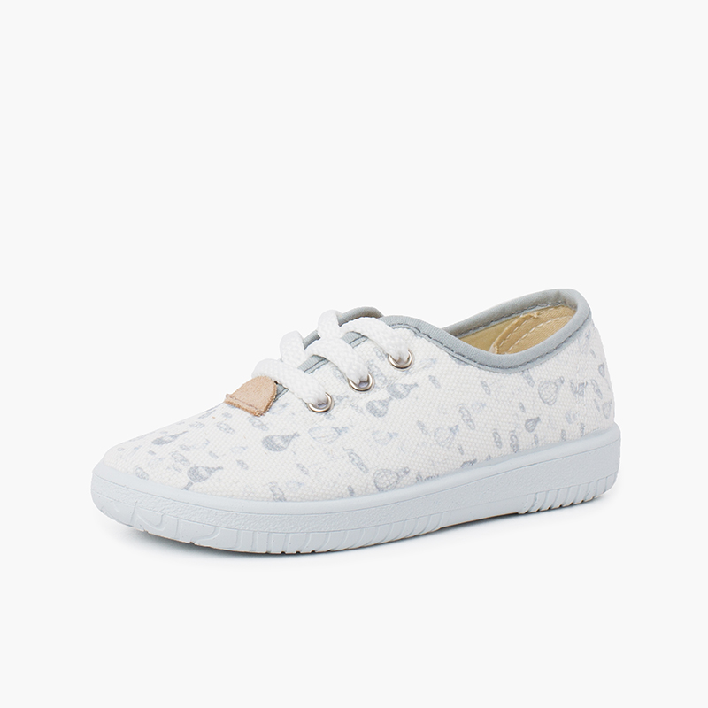 Ténis Atacadores Crianças Lona Balões Cinzento